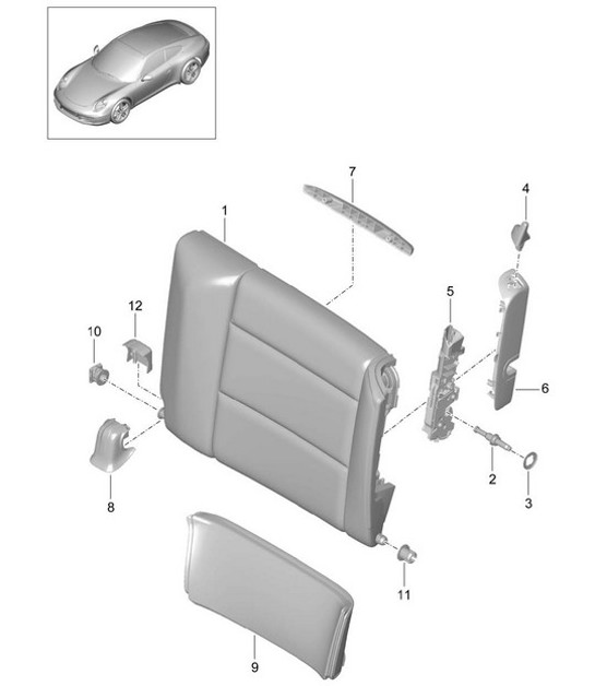 Diagram 817-040 Porsche 991 (911) MK1 2012-2016 Carrosserie