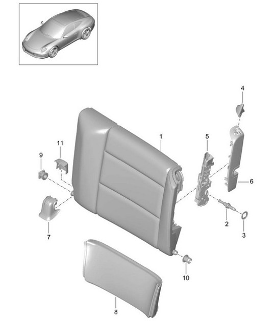 Diagram 817-044 Porsche 991 (911) MK1 2012-2016 Carrosserie
