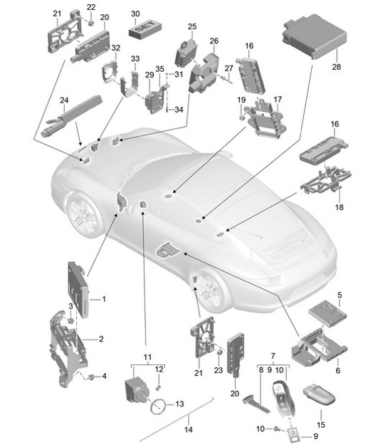 Diagram 901-004 Porsche 918 Spyder 2014-2015 