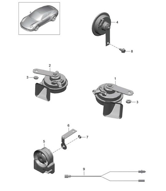 Diagram 903-000 Porsche Cayenne S/GTS 4.8L 2007>> Materiale elettrico