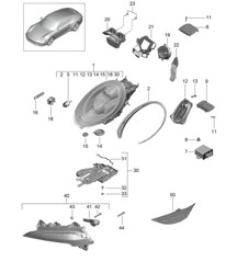 Fari a LED / Faro aggiuntivo / Indicatore di direzione / luce di posizione laterale / Ripetitore di direzione (PR: 602, XEY) 991.1 2012-16