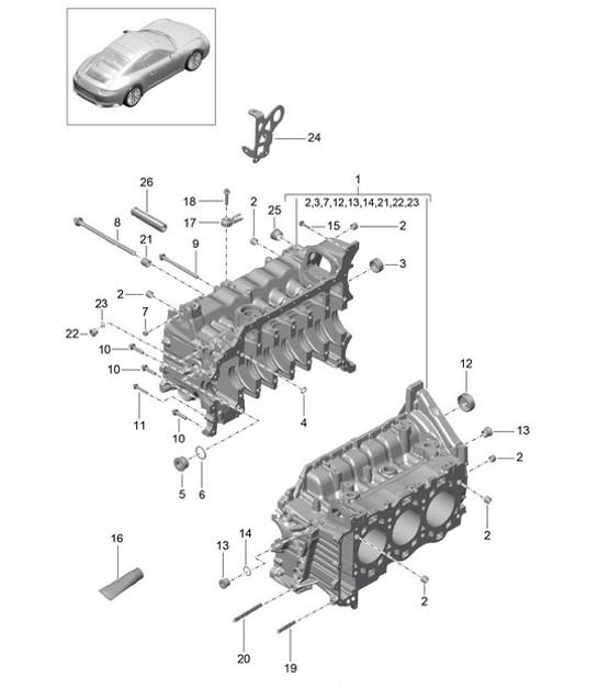 Diagram 101-005 Porsche 991 (911) MK1 2012-2016 Engine