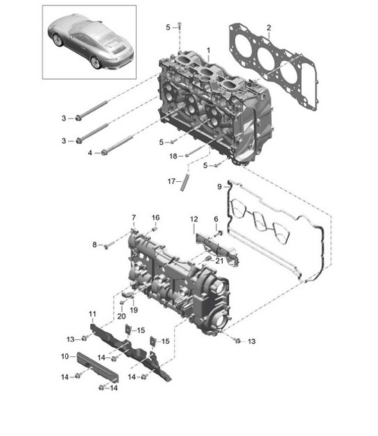 Diagram 103-000 Porsche Cayenne Coupe Turbo S E-Hybrid V8 4.0L 550Hp 