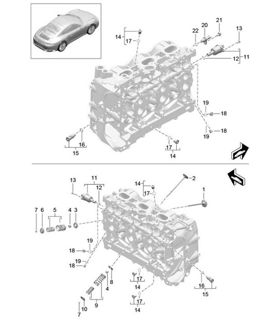 Diagram 103-005 Porsche 991 (911) MK2 2016-2018 Moteur