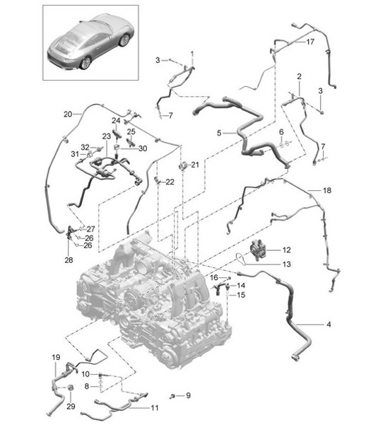 Diagram 104-010 Porsche 卡曼 GT4 3.8L 2015-16 引擎