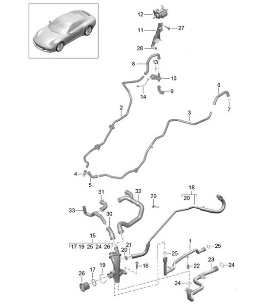 Diagram 105-005 Porsche 开曼 S 3.4L 987C 2005-08 引擎