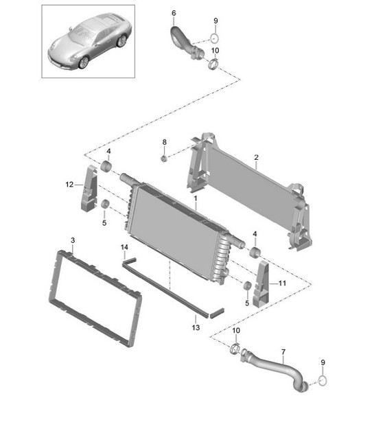 Diagram 105-017 Porsche 991 (911) MK2 2016-2018 Moteur