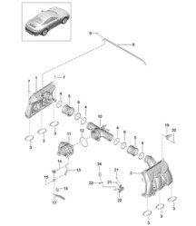 Intake air distributor / Throttle valve adapter 991.2 Carrera 2017-19
