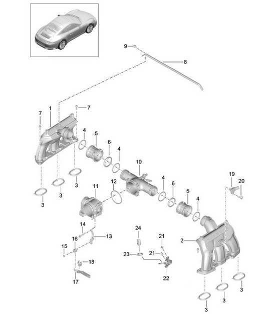 Diagram 107-005 Porsche 997GT3 2007>> Motor