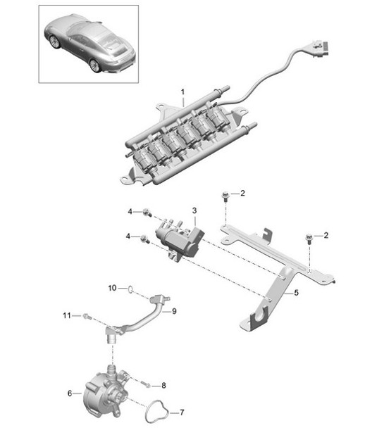 Diagram 107-015 Porsche 卡宴 92A（958） 2010-2017 引擎