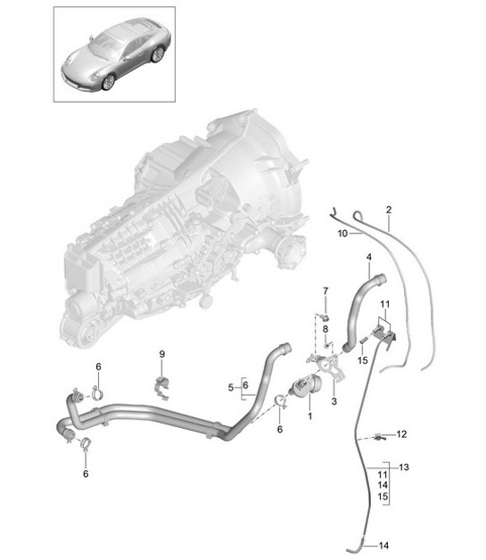 Diagram 302-015 Porsche 卡宴 Turbo V8 4.8L 汽油 500HP 传播