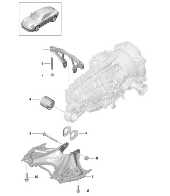 Diagram 306-000 Porsche 卡宴 S 4.5L V8 2003 年>> 传播