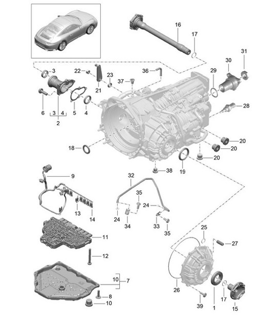 Diagram 320-005 Porsche 991 (911) MK2 2016-2018 Transmission
