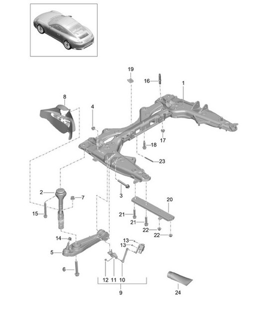 Diagram 401-000 Porsche 991 (911) MK2 2016-2019 Front Axle, Steering 