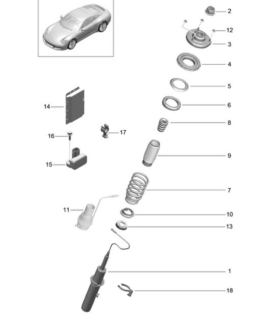 Diagram 402-001 Porsche Cayenne MK3 (958) 2010-2017 Assale anteriore, sterzo 