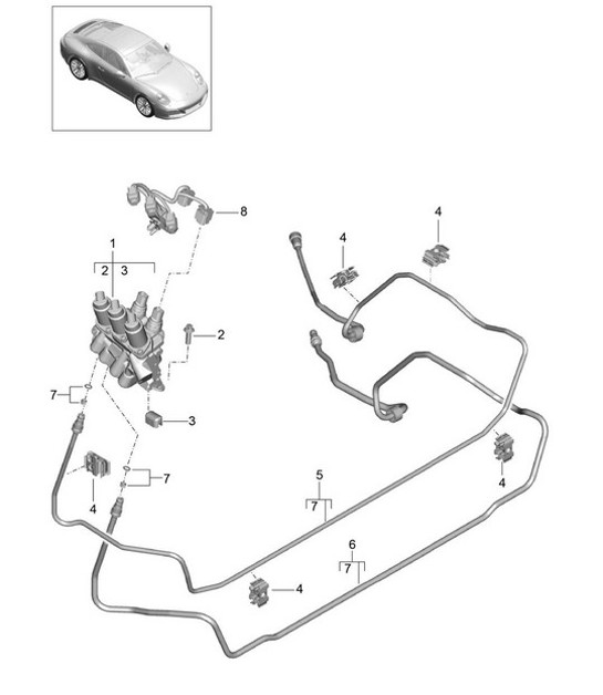 Diagram 402-020 Porsche Cayenne Turbo S E-Hybrid V8 4.0L 550Hp 