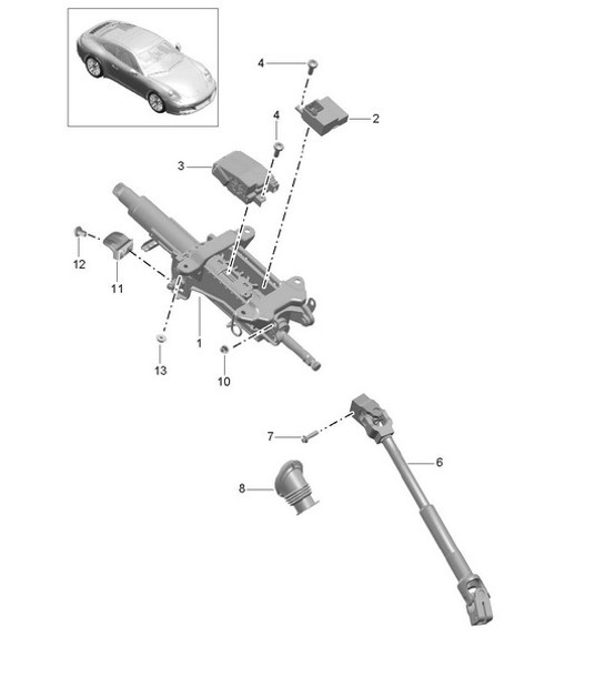 Diagram 403-006 Porsche 911 1974-1977 2.7L / 1976-77 3.0 Carrera Front Axle, Steering 