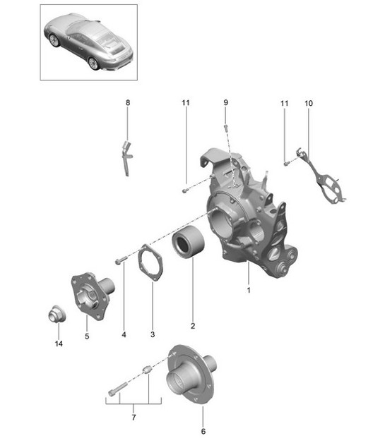 Diagram 501-000 Porsche Cayenne Turbo S 4.5L 2006>> Asse posteriore