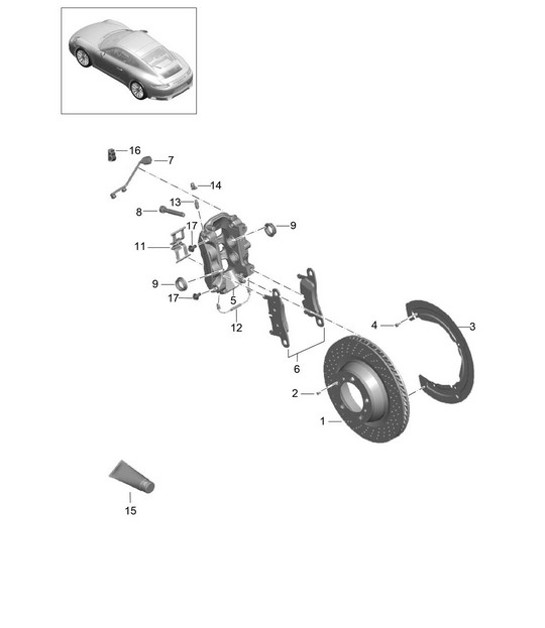Diagram 603-000 Porsche Cayenne S 4.5L V8 2003>> Ruote, freni