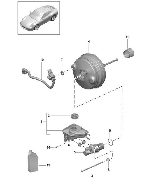 Diagram 604-000 Porsche 996 C2 3.4L 1997-08/01 Ruote, freni