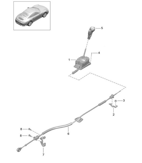 Diagram 701-001 Porsche 991（911）MK2 2016-2019 年 手柄系统、踏板组 