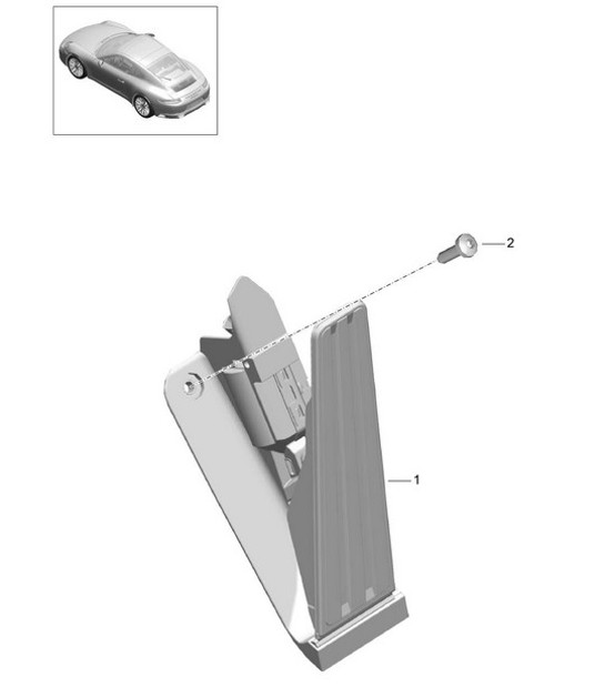 Diagram 702-010 Porsche Cayman S 3.4L 987C 2005-08 Hand Lever System, Pedal Cluster 