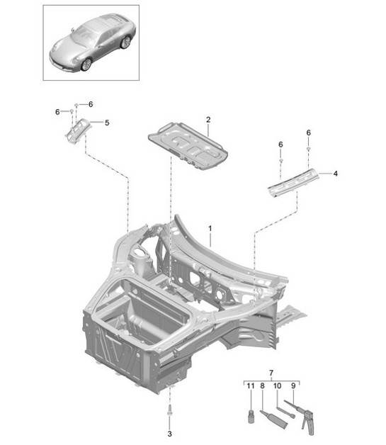 Diagram 801-005 Porsche 991（911）MK2 2016-2019 年  车身