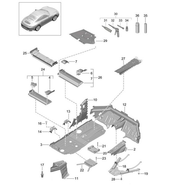 Diagram 801-020 Porsche Cayenne Turbo S E-Hybrid V8 4.0L 550Hp 