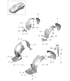 Wheel housing liner / Linings 991.2 Carrera 2017-19