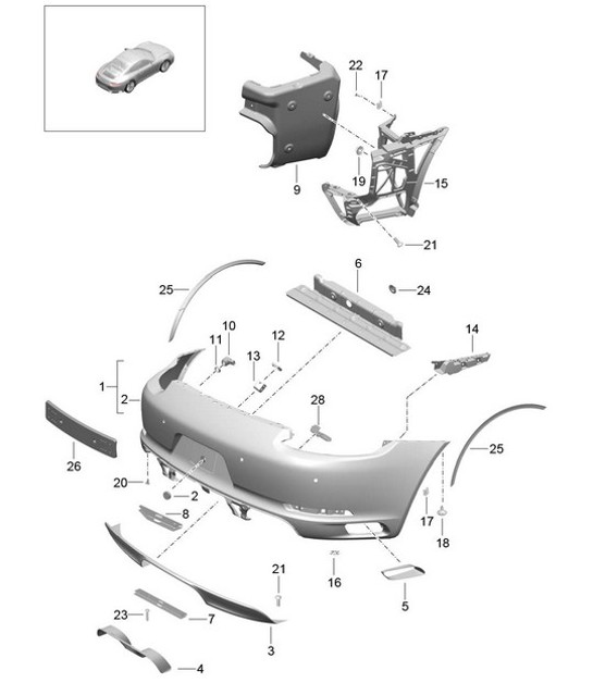 Diagram 802-011 Porsche 997 MKII GT2 RS 2011>> Carrocería