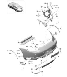REAR bumper  991.2 Carrera 4 / Carrera 4S / Targa