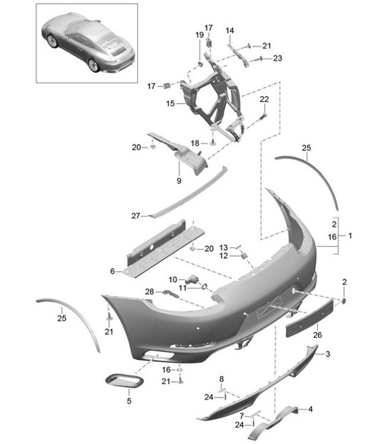 Diagram 802-017 Porsche 997（911）MK1 2005-2008  车身