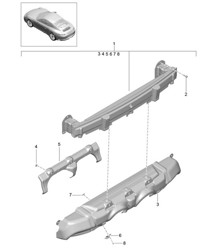 ACHTER Bumperdrager / Sporteindpijp - PR:176, Sportuitlaatsysteem - 991.2 Carrera 2017-19