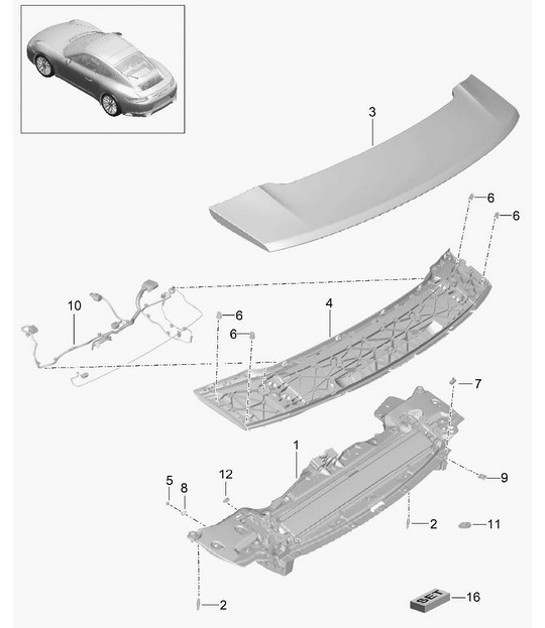 Diagram 803-007 Porsche 997 MKII Turbo 2009>> Carrosserie