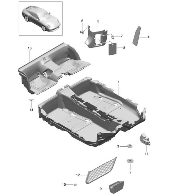 Diagram 807-010 Porsche Boxster 25 年款 718 4.0L 手动（400 马力）  车身