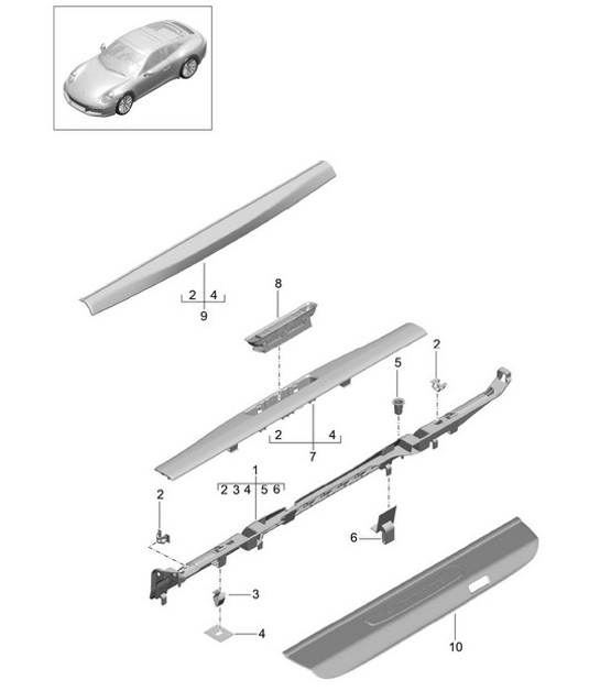 Diagram 807-015 Porsche Boxster 986/987/981 (1997-2016) Body