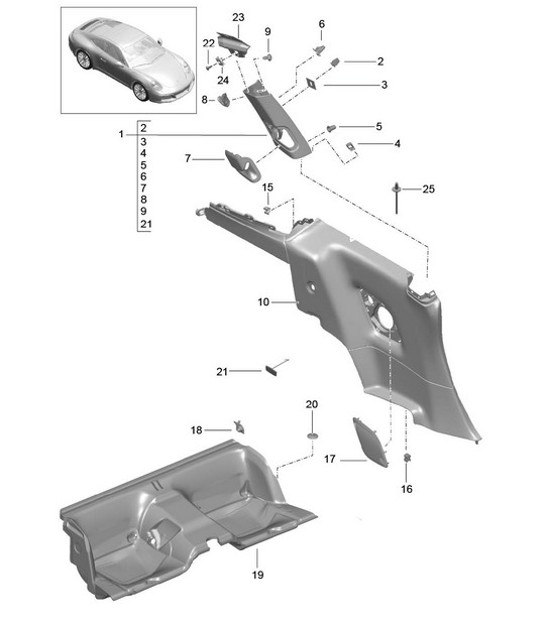 Diagram 807-020 Porsche Cayenne 92A (958) 2010-2017 Body