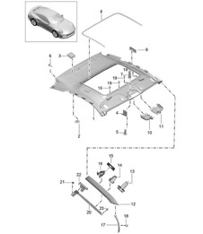 Garniture de toit / montant A - COUPE - 991.2 Carrera 2017-19