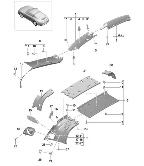 Diagram 807-057 Porsche 968 CS 3.0L 1993-95 Body