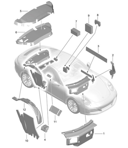 Diagram 807-082 Porsche 958 Cayenne Turbo S V8 4.8L Petrol 550HP 2010-17 Body