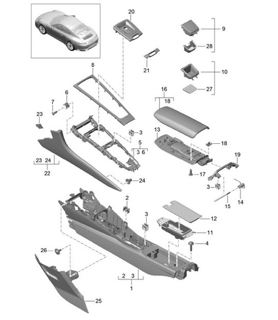 Diagram 809-020 Porsche 996（911）（1997-2005）  车身
