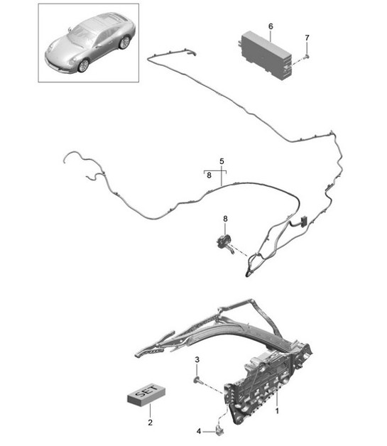 Diagram 811-025 Porsche 卡宴 Coupe E-Hybrid V6 3.0L 340Hp 
