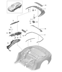 Convertible top stowage box / Cover - CABRIO - 991.2 Carrera 2017-19