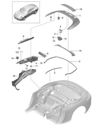 Vano portaoggetti / copertura per capote - CABRIO - 991.2 Carrera 2017-19