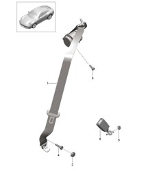 Cinturón de seguridad - TRASERO - 991.2 Carrera 2017-19