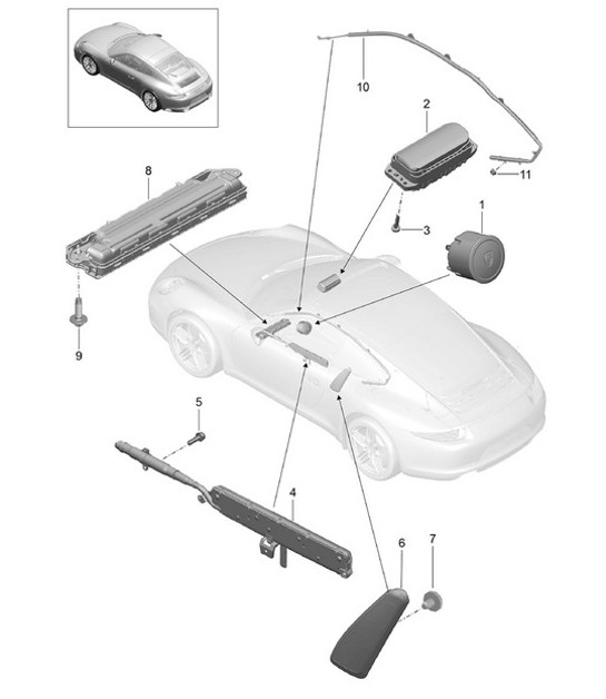 Diagram 812-050 Porsche 991 (911) MK2 2016-2018 Carrosserie