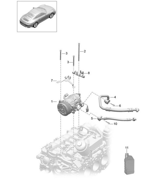Diagram 813-040 Porsche 991 (911) MK2 2016-2018 Carrosserie