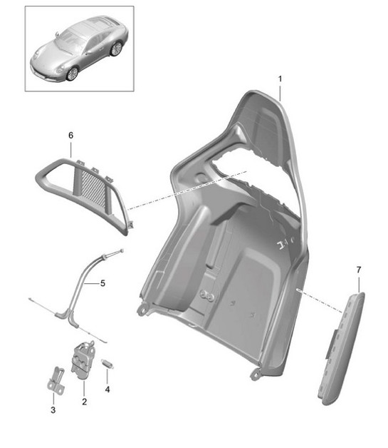 Diagram 817-036 Porsche 991 (911) MK2 2016-2018 Carrosserie