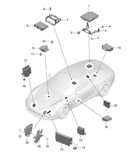 Diagram 901-003 Porsche 958 Cayenne S V8 4.8L Petrol 400HP 2010-17 Electrical equipment