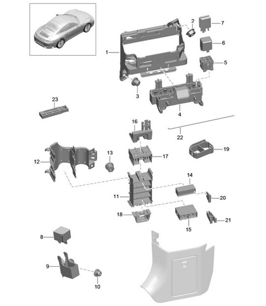 Diagram 902-000 Porsche 968 3.0L 1992-94 Equipo eléctrico